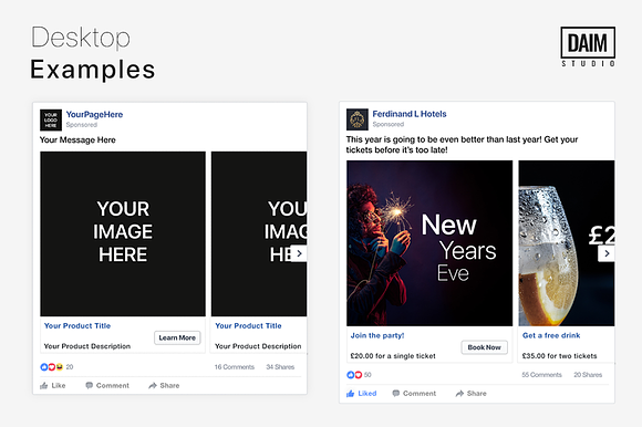 Download Facebook Carousel Ad Creative Facebook Templates Creative Market