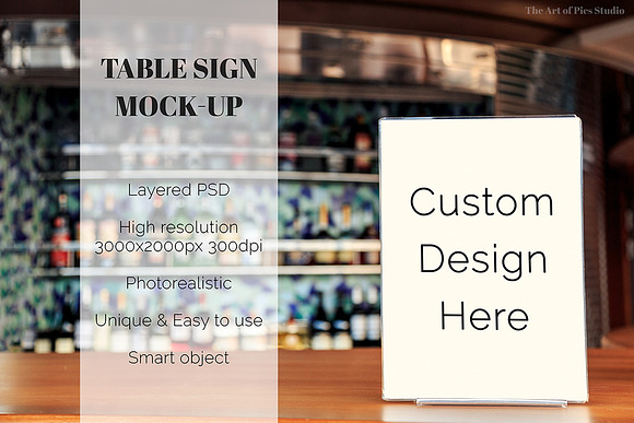 Download Table Sign Mockup Creative Photoshop Templates Creative Market