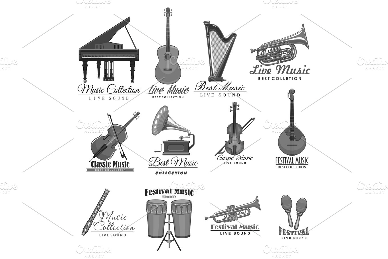 vector-musical-instruments-icons-of-music-festival-illustrations-creative-market