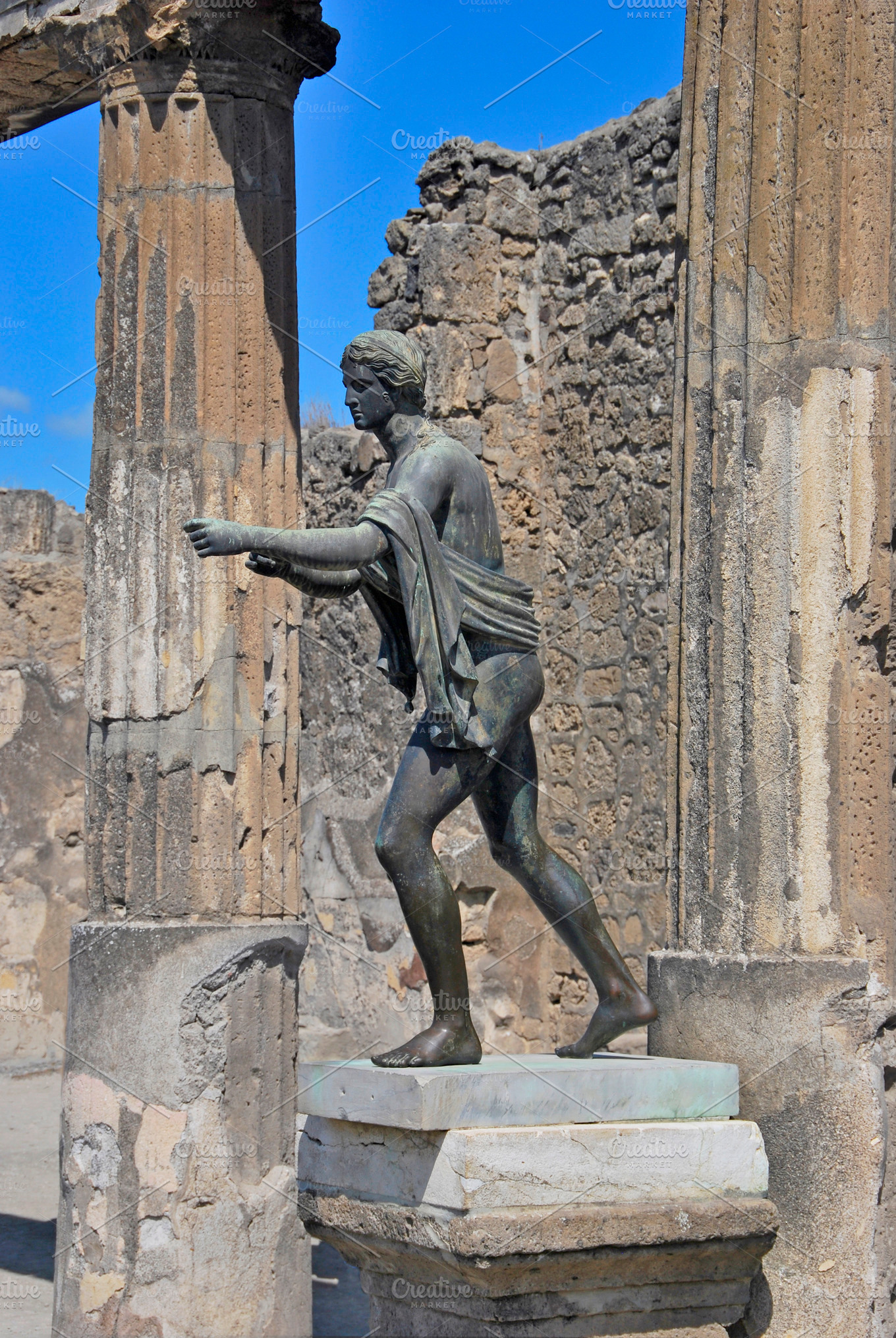 Statue of Apollo, Pompeii, Italy | Arts & Entertainment Stock Photos