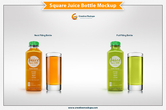 Download Square Juice Bottle Mockup Creative Photoshop Templates Creative Market