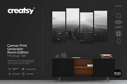 Canvas print mockup digital assets for download