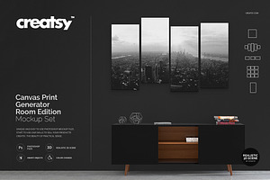 Download Canvas Print Generator Mockup Set Creative Photoshop Templates Creative Market Yellowimages Mockups