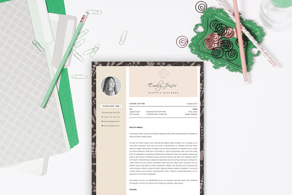 Simple Color CV-Resume Template *C | Creative Photoshop Templates ...