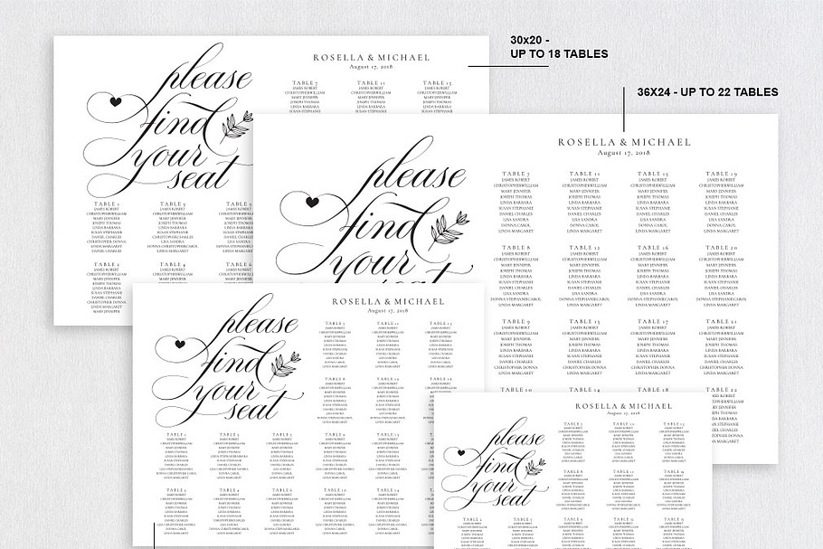 Wedding seating chart SHR170 | Creative Illustrator Templates ...