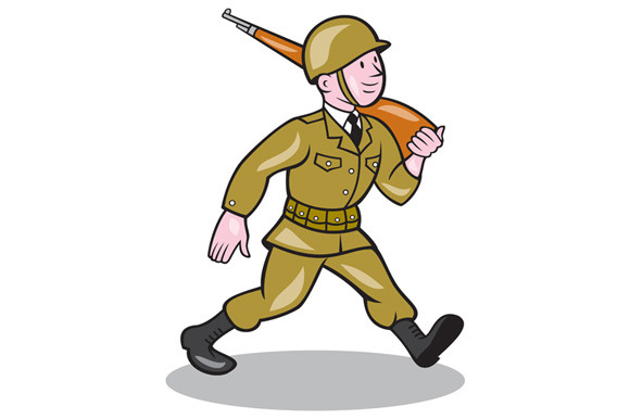 World War Two Soldier American Carto | Illustrator Graphics ~ Creative