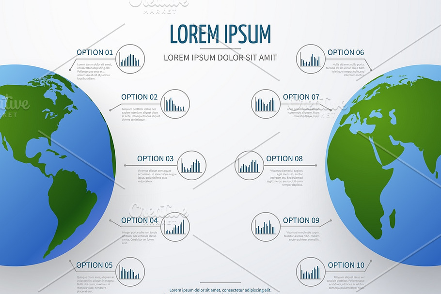 World map infographic template | Pre-Designed Illustrator Graphics ...