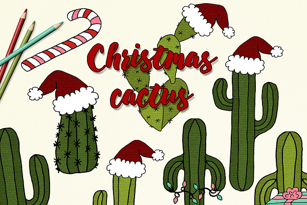 Download Christmas Cactus Illustrations Custom Designed Illustrations Creative Market 3D SVG Files Ideas | SVG, Paper Crafts, SVG File