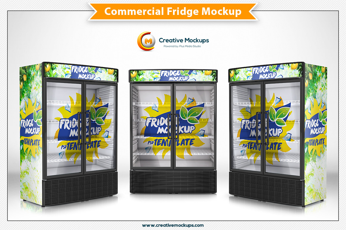 Download Commercial Fridge Mockups Creative Photoshop Templates Creative Market