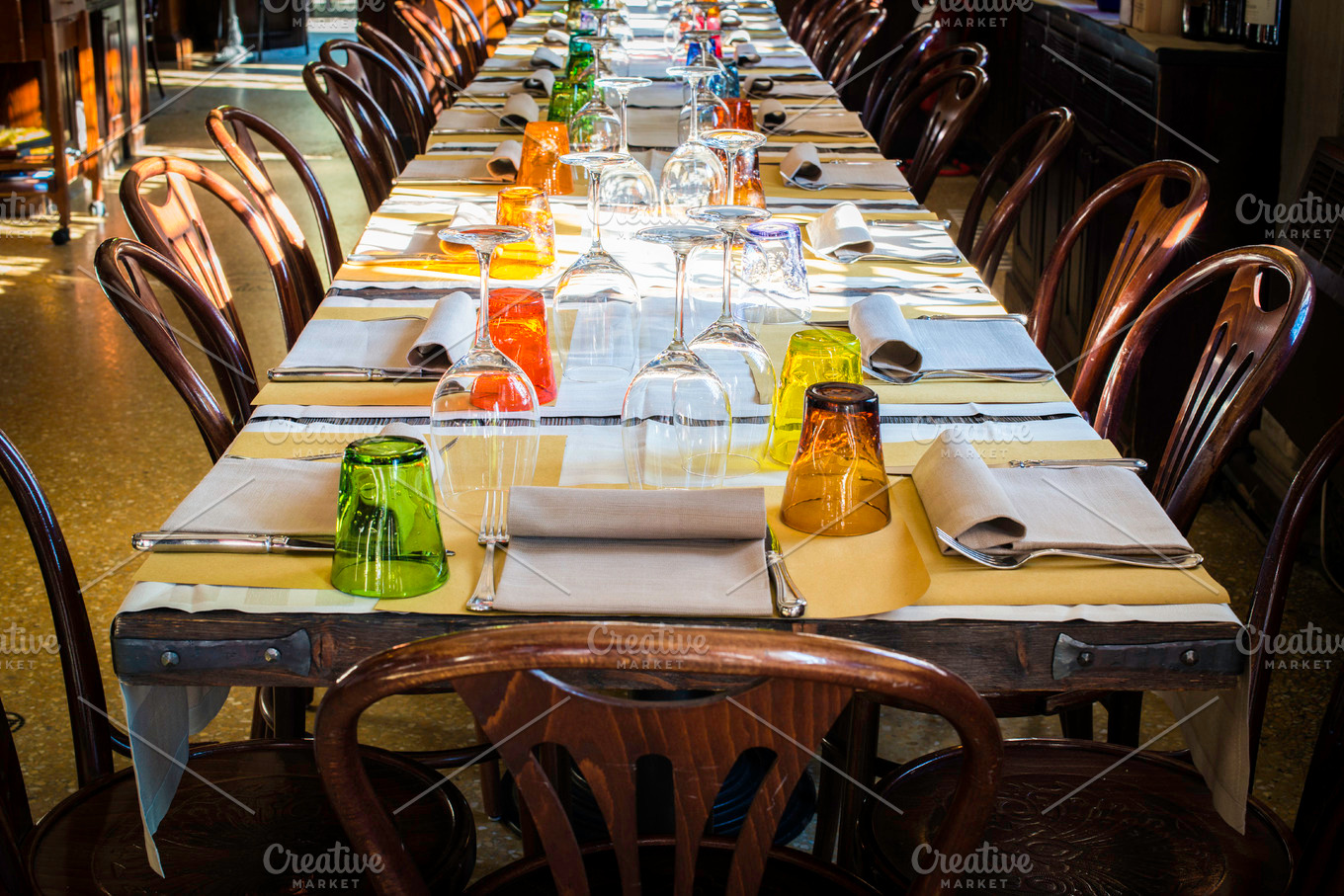 Table in an italian restaurant featuring restaurant, italian, and