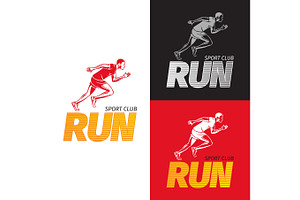 Running Shoe Symbols on Different Background. | Pre-Designed ...