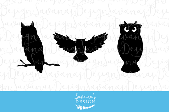 Download Owl Silhouettes Pre Designed Illustrator Graphics Creative Market