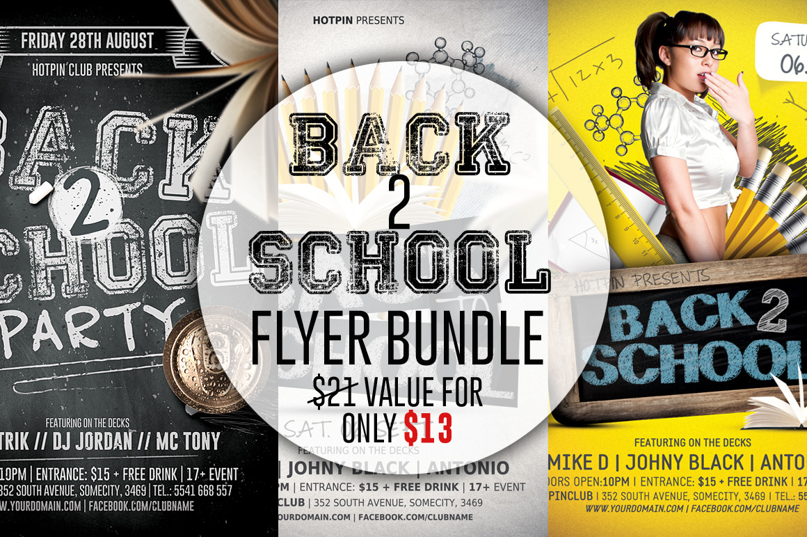 Back To School Flyer Template Bundle Creative Flyer Templates Creative Market