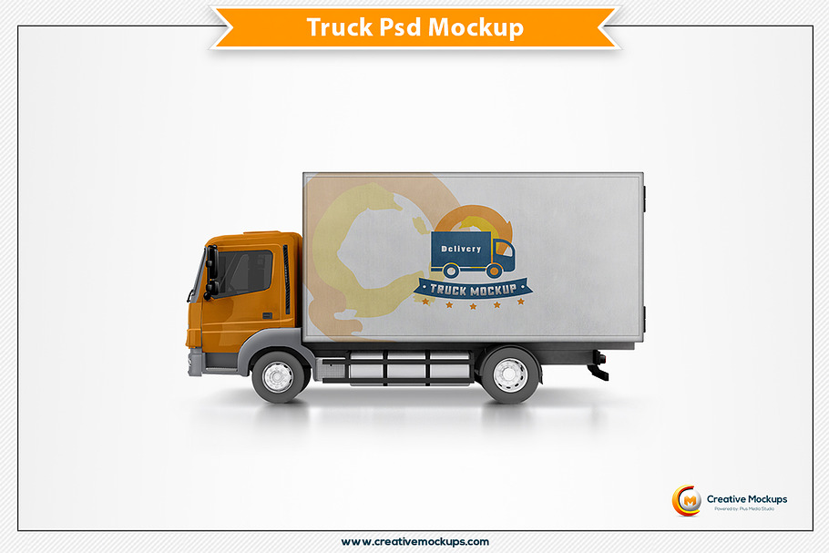 Download Trailer Truck Mockup Creative Photoshop Templates Creative Market