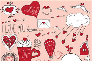 Valentine's Day Seamless Pattern Doodles Wrapping Paper Textile Prints  Backgrounds Stock Illustration by ©NatalieArtSaban #442437018