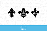 Split Fleur De Lis SVG Cut Print Clipart