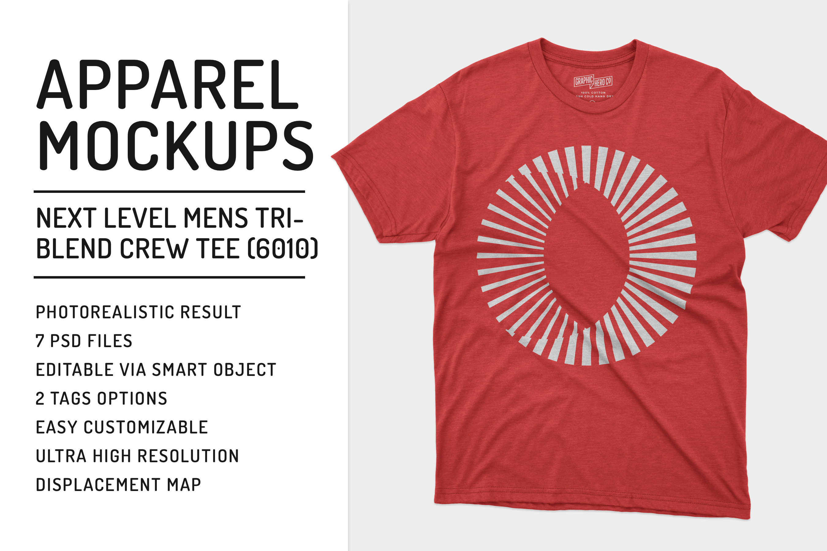 Download Mens Tri-Blend Crew Tee Mockups | Creative Photoshop ...