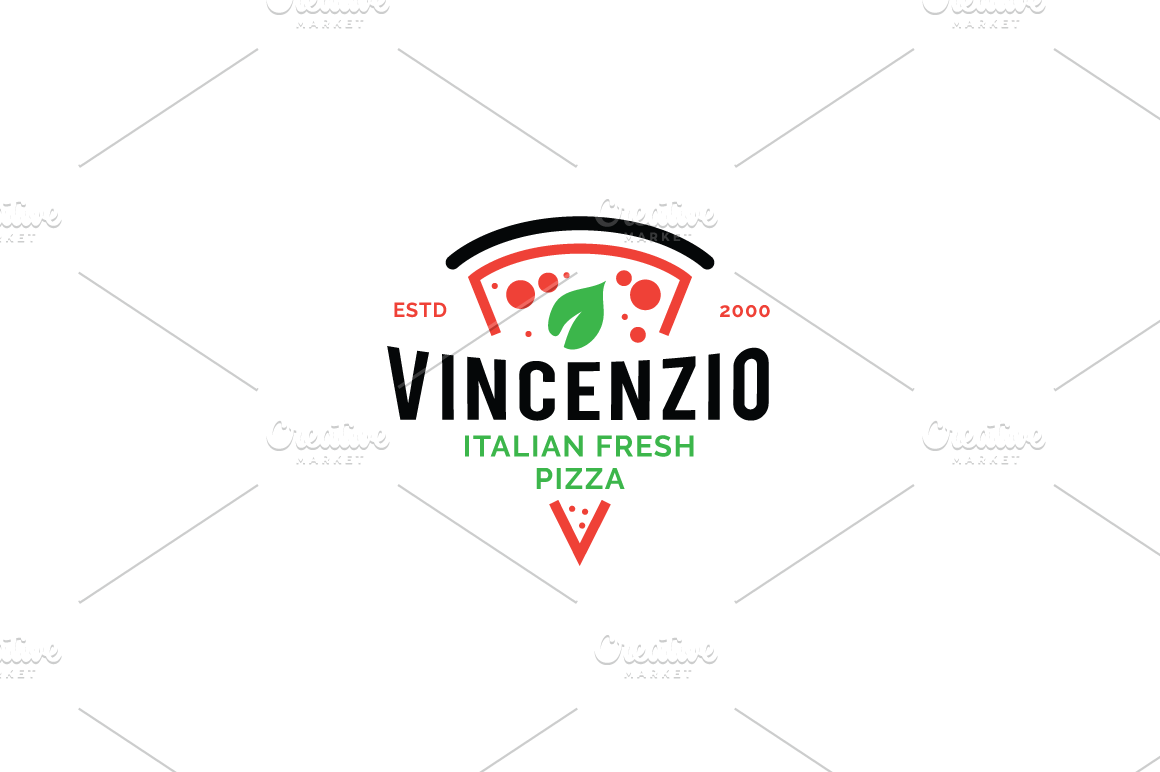 Minimal Pizza Logo Creative Illustrator Templates Creative Market