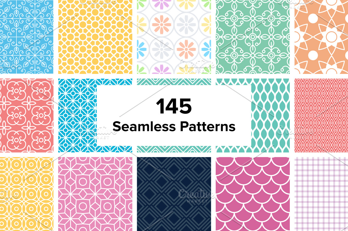 145 Seamless Simple Patterns | Graphic Patterns ~ Creative Market