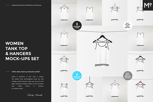 Download Women Tank Top & Hangers Mock-ups | Creative Photoshop ...