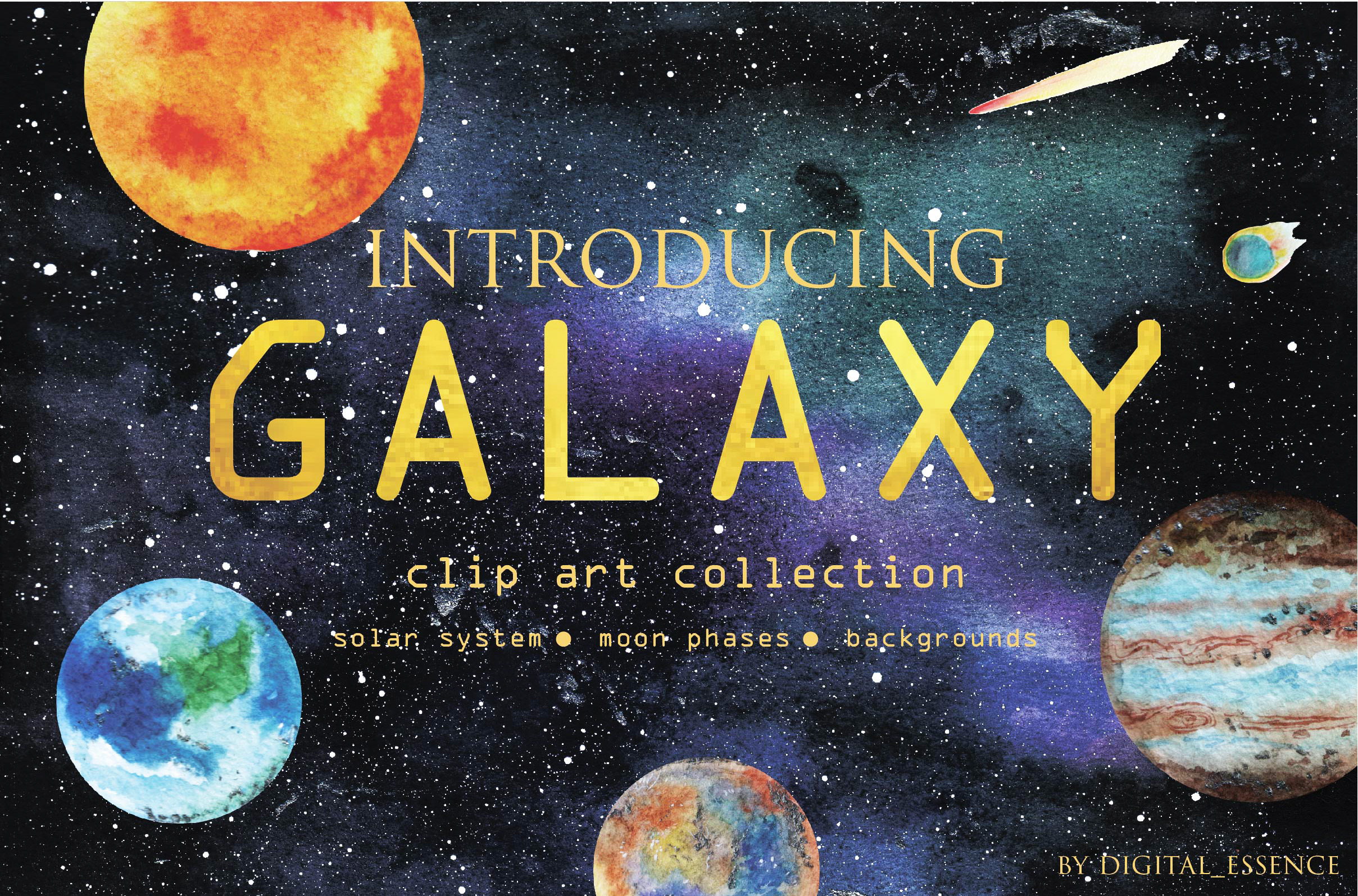 Galaxy clip art collection | Custom-Designed Illustrations ~ Creative