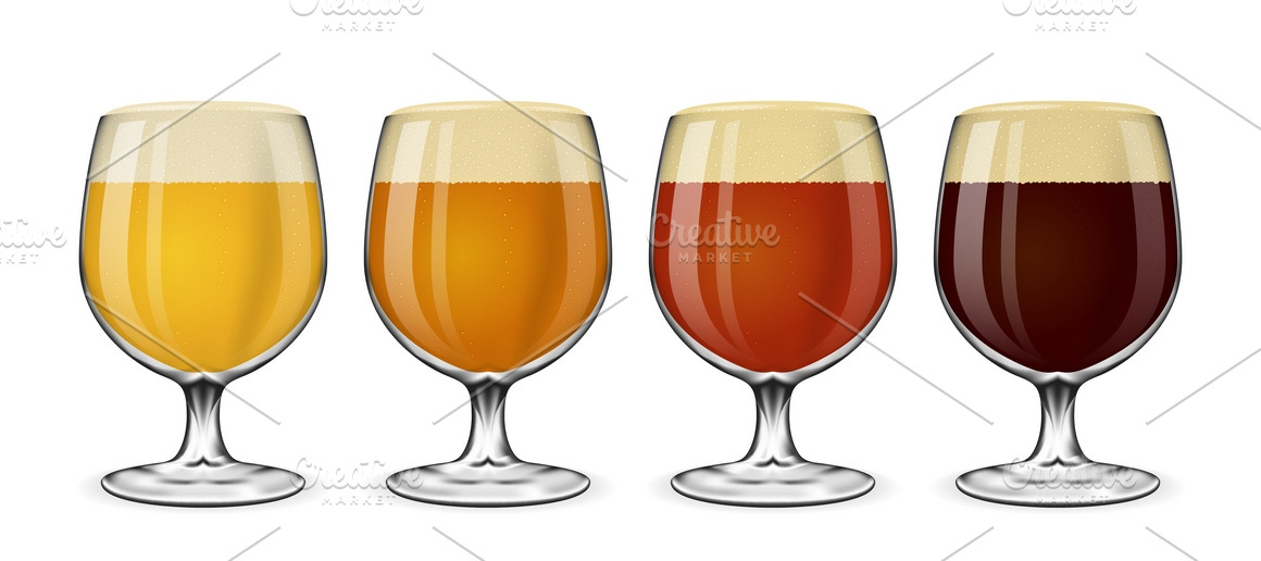 Beer glass vector set | Pre-Designed Illustrator Graphics ~ Creative Market