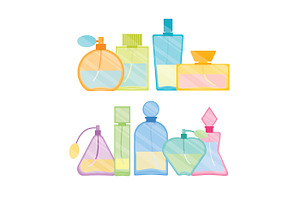 Perfume fragrance bottle icons set | Pre-Designed Photoshop Graphics ...