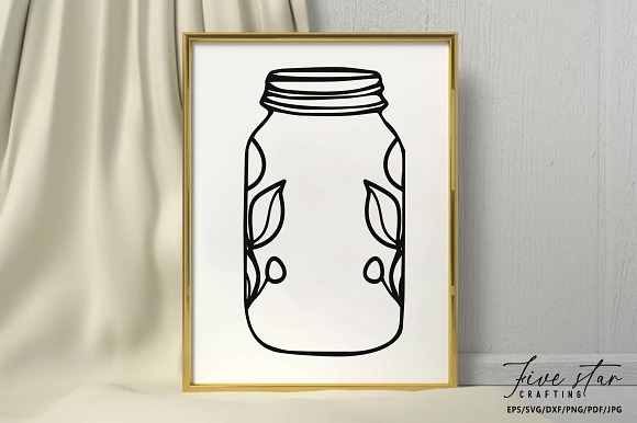 Hand Drawn Mason Jar SVG File, Drawn Clipart, Cutting File, Cut File 