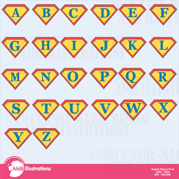 Superhero Alphabet Clipart AMB-496 | Illustrations ~ Creative Market