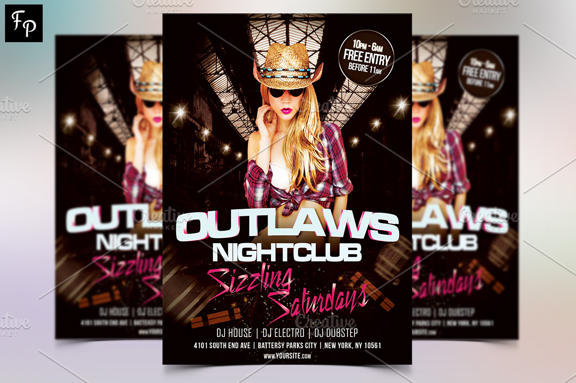 Club Flyer Template Creative Photoshop Templates Creative Market