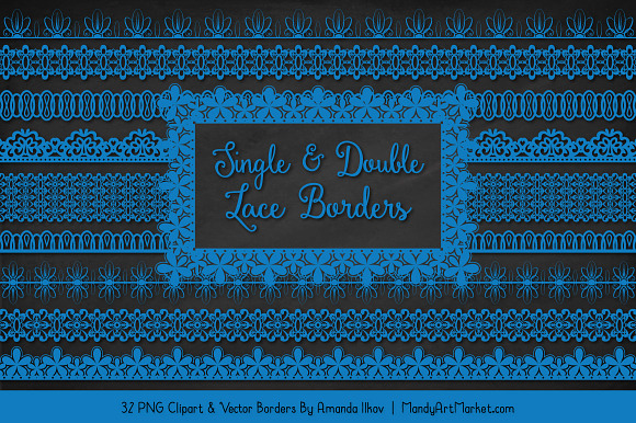 blue lace border clipart