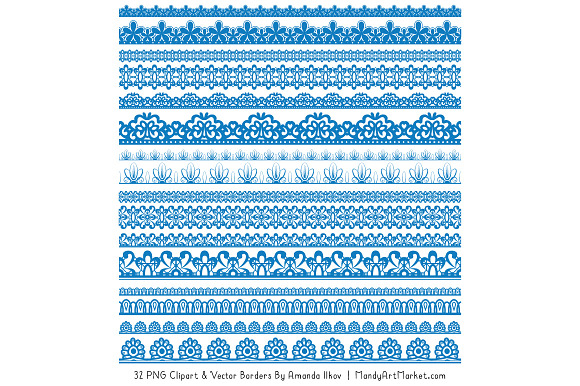 blue lace border clipart