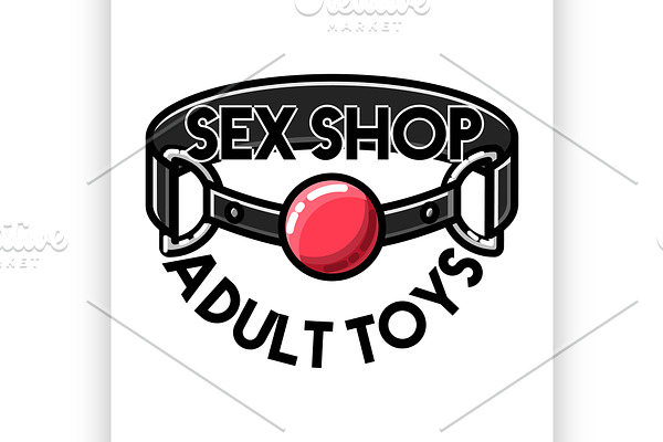 Color Vintage Sex Shop Emblem Pre Designed Illustrator Graphics Free Download Nude Photo Gallery 