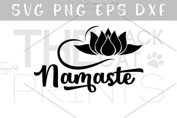 Download Namaste Svg Dxf Eps Yoga Svg Lotus Pre Designed Illustrator Graphics Creative Market