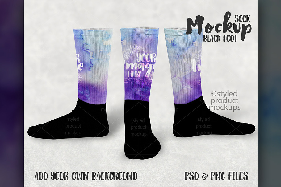 Download Sublimation Sock Mockup Creative Photoshop Templates Creative Market Yellowimages Mockups