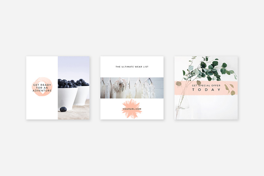 Pink Minimalist Instagram Pack | Creative Photoshop Templates ...