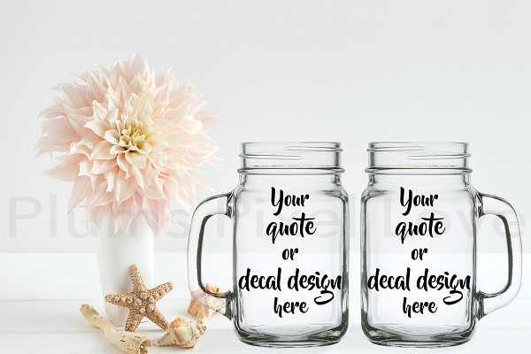 Download Pretty Mason Jar Mockup Creative Product Mockups Creative Market Yellowimages Mockups