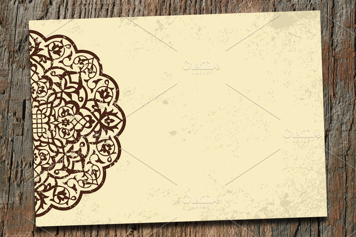 Old Paper Template With Pattern Creative Illustrator Templates Creative Market