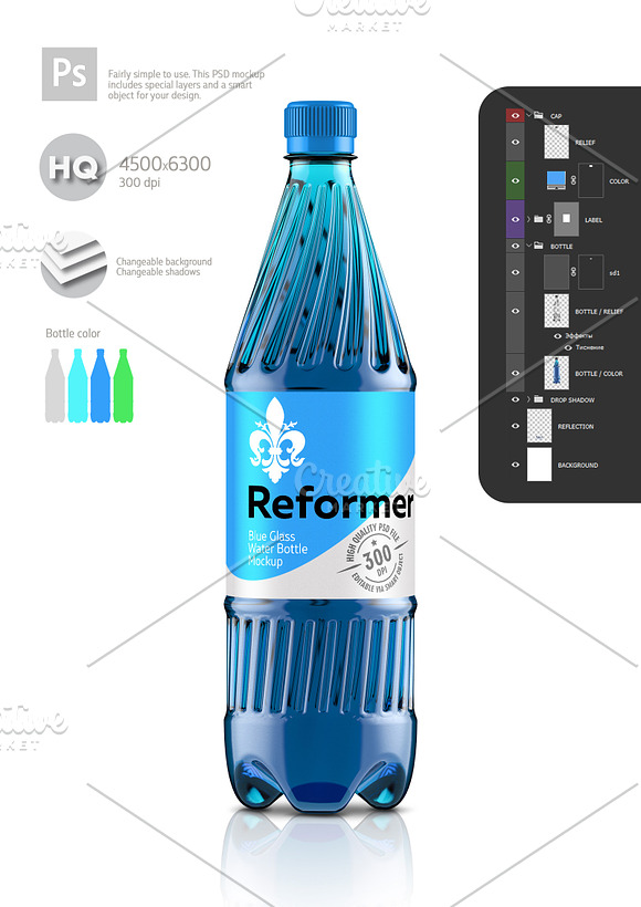 Download Water Bottle Mockup Poster Creative Photoshop Templates Creative Market