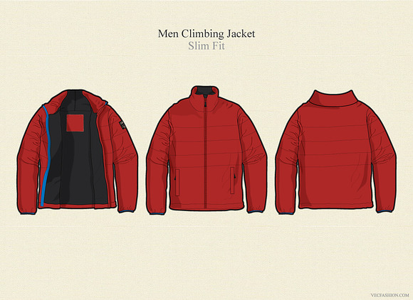 Download Men Climbing Jacket Vector Template Pre Designed Illustrator Graphics Creative Market