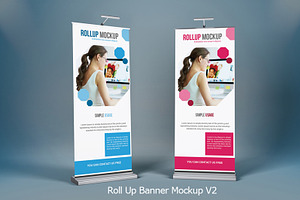 Download Roll Up Banner Mock Up Creative Photoshop Templates Creative Market PSD Mockup Templates