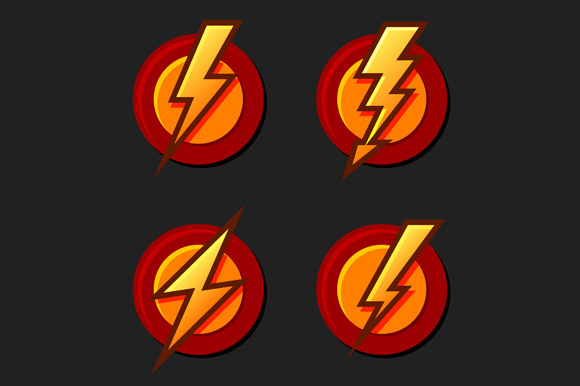 Lighting Bolt Icons Set | Pre-Designed Illustrator Graphics ~ Creative