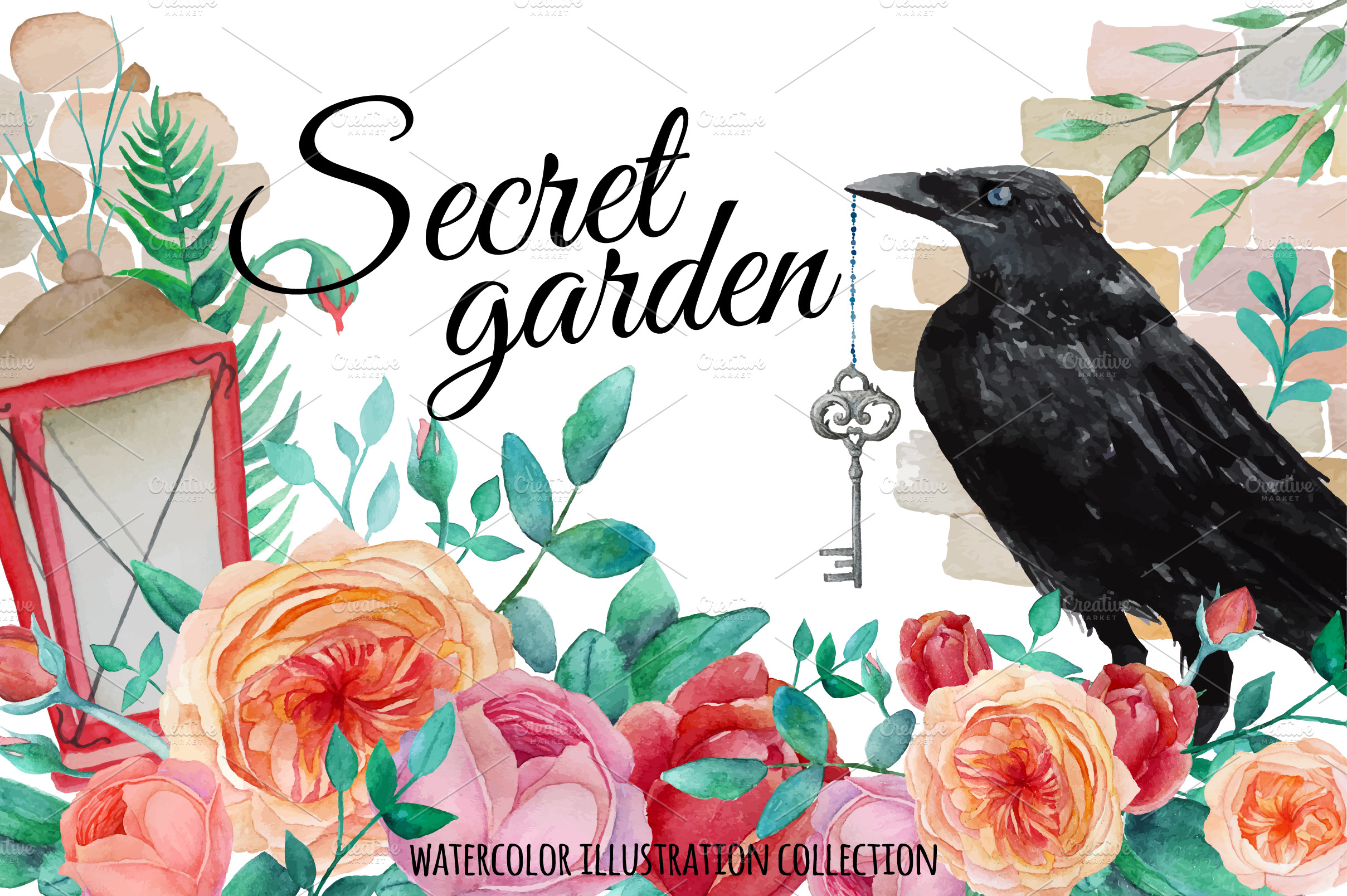 Secret garden | Pre-Designed Illustrator Graphics ~ Creative Market