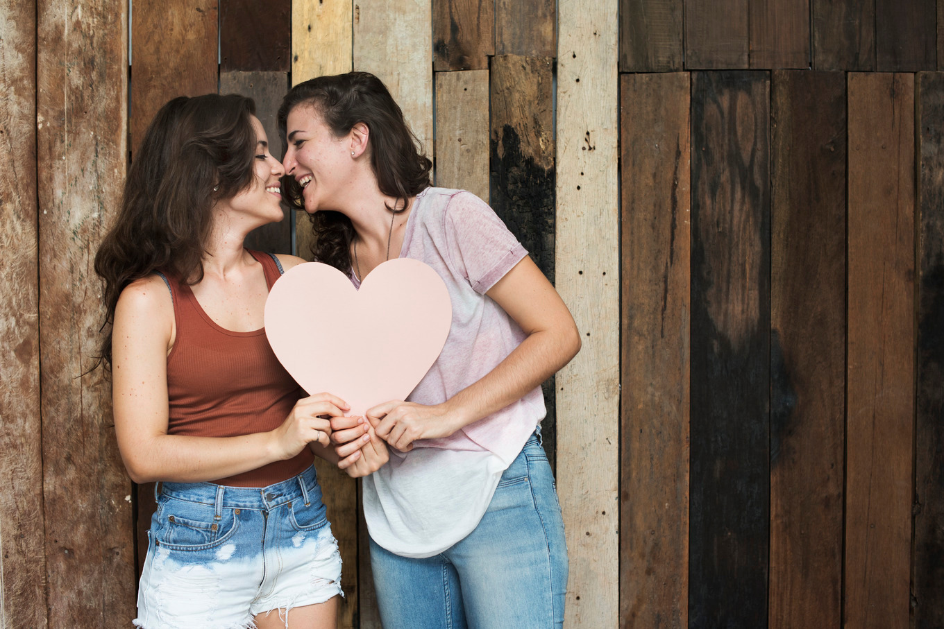 Happy Lesbian Couple High Quality People Images ~ Creative Market 