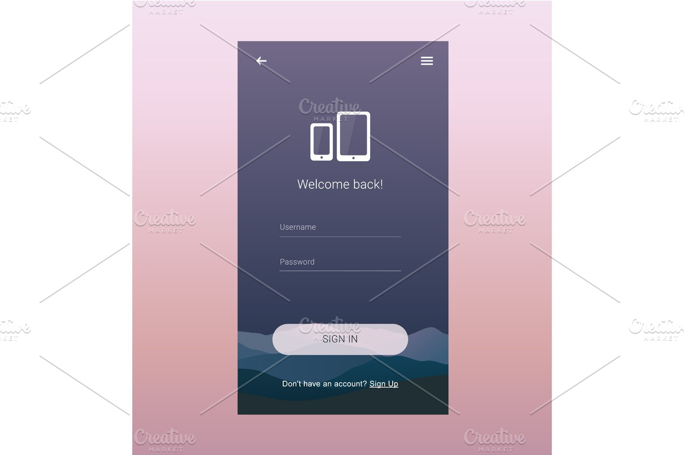 login screen ui design | Illustrations ~ Creative Market