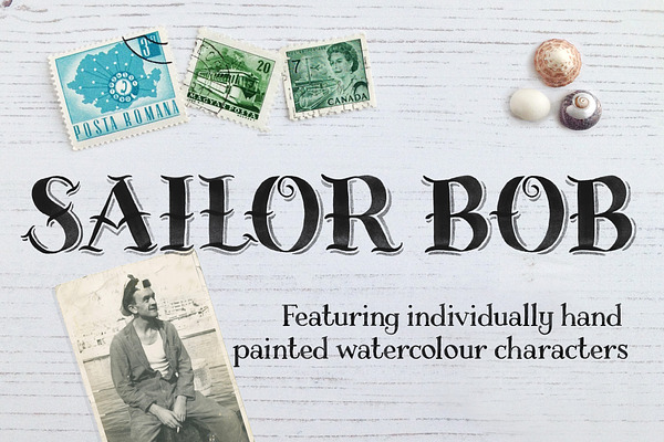 Download Sailor Bob Watercolour Display Font Stunning Display Fonts Creative Market 3D SVG Files Ideas | SVG, Paper Crafts, SVG File