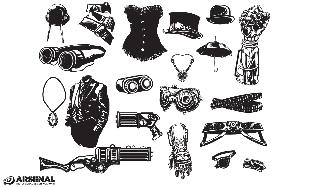 Steampunk Fashion Vector Pack | Illustrator Graphics ~ Creative Market