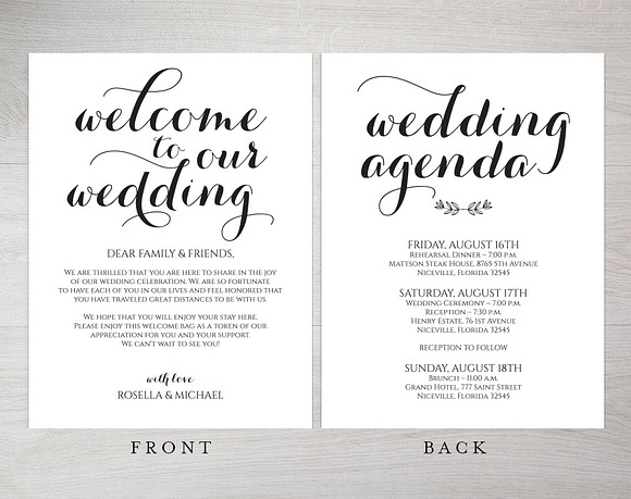 Welcome Bag Note SHR334  Invitation Templates ~ Creative Market