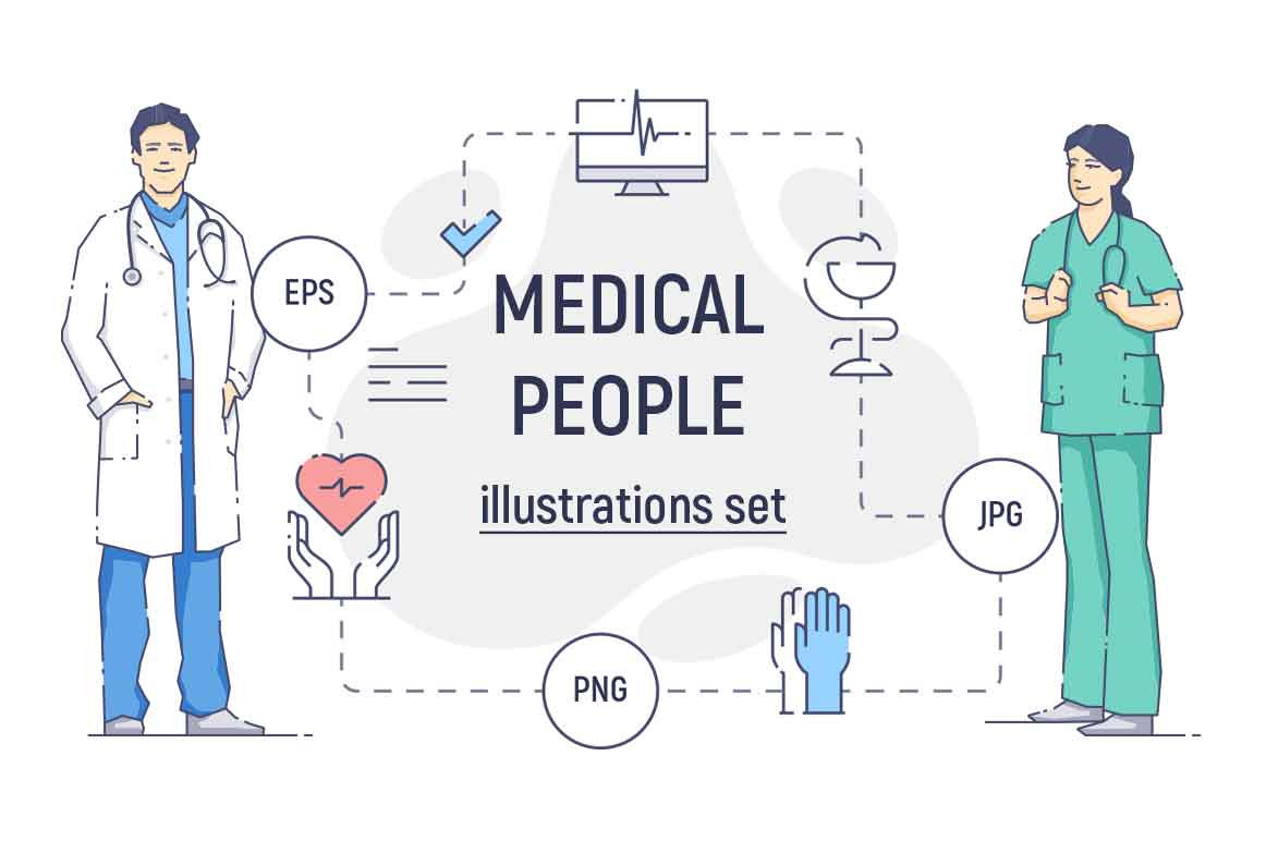 Medical people illustration set | Healthcare Illustrations ~ Creative ...