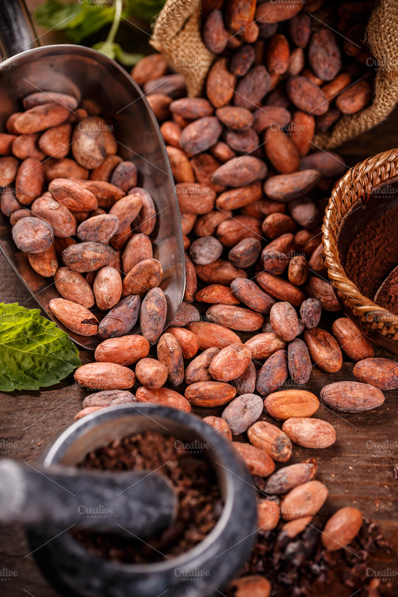 Cocoa beans HighQuality Food Images Creative Market